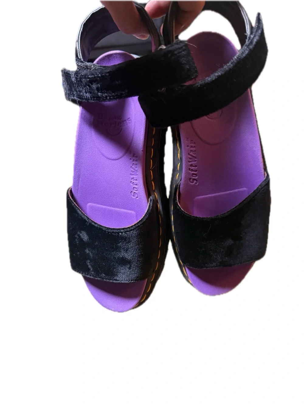 Dr. Martens Black Velvet Platform Sandals X-Girl Limited Collab